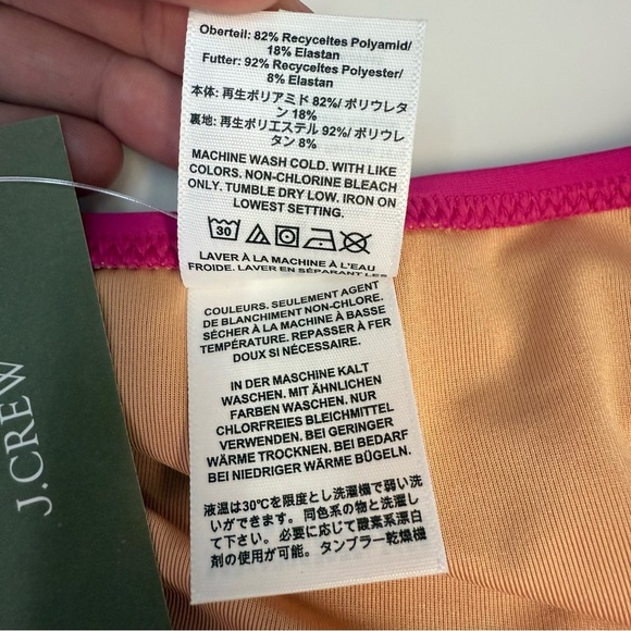 J. Crew Radiant Fuchsia Heritage 1989 High Leg Cheeky Mid-Rise Bikini Bottom New - Picture 7 of 9